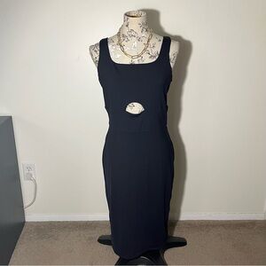 House of Harlow 1960 Black Cut-Out Midi Dress – Size L